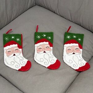 Festive Santa Christmas Stockings - Set of 3
